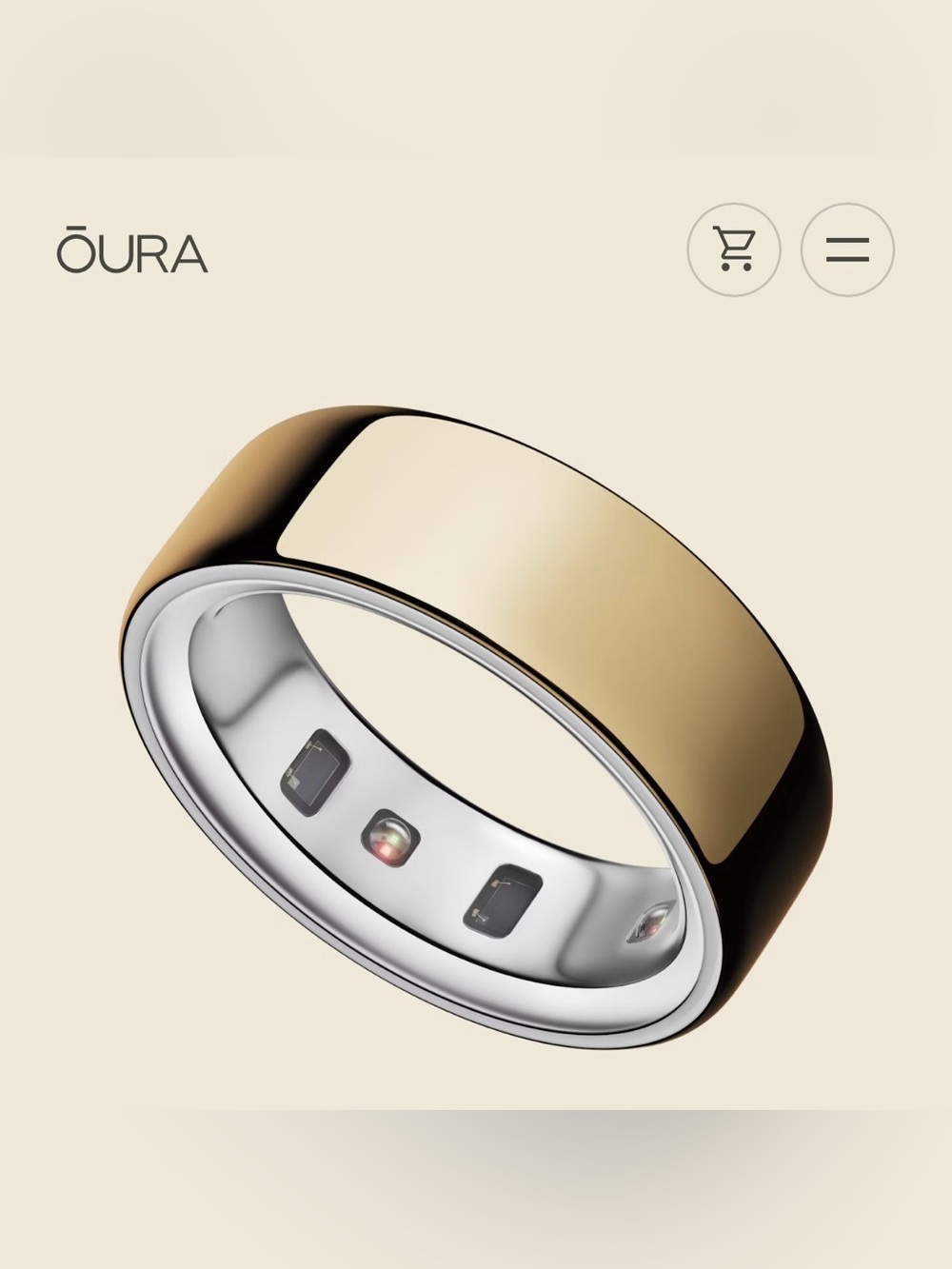 Oura Ring Gen 4 Smart Ring in Gold Tone